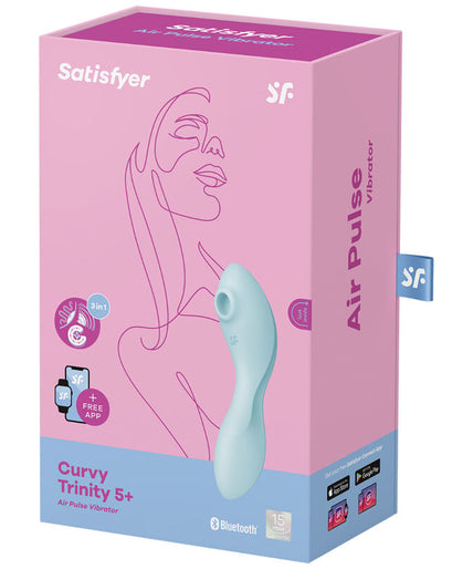 Satisfyer – Curvy Trinity 5 Luchtpulsenstimulator & Vibrator App Blauw