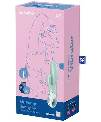 SATISFYER - AIR PUMP BUNNY 5+ INFLATABLE RABBIT VIBRATOR APP GREEN