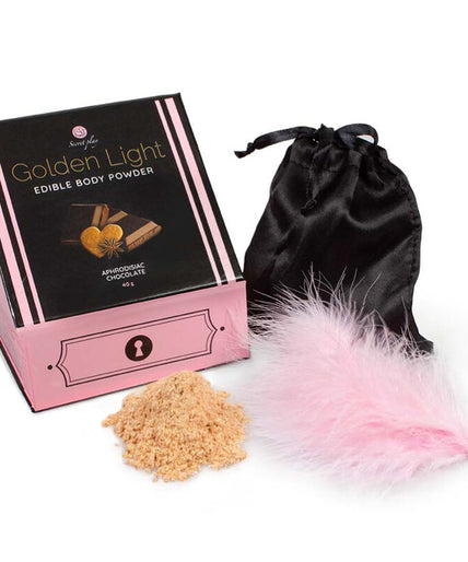 SECRETPLAY - GOLDEN LIGHT KIT APHRODISIAC CHOCOLADE EETBAAR POEDER & VEER