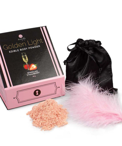 SECRETPLAY - GOLDEN LIGHT KIT SPRANKELENDE AARDBEI EETBAAR POEDER & VEER