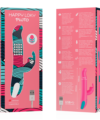 HAPPY LOKY - PLUTO RABBIT VIBRATOR & ROTATOR + WATCHME REMOTE CONTROL