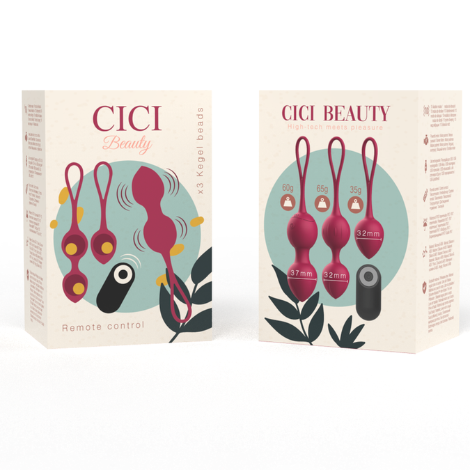 Cici Beauty – Basic Siliconen 3 Vibrerende Kegelparels met Afstandsbediening