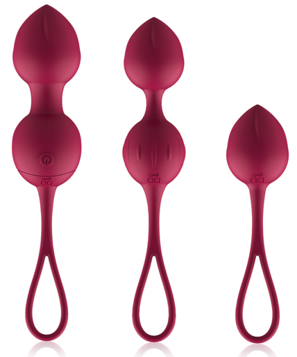 CICI BEAUTY - PREMIUM SILICONE 3 VIBRATING KEGEL BEADS REMOTE CONTROL