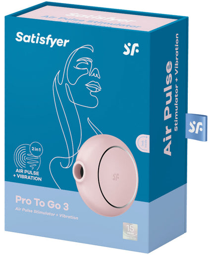 SATISFYER - PRO TO GO 3 DOUBLE AIR PULSE STIMULATOR & VIBRATOR PINK