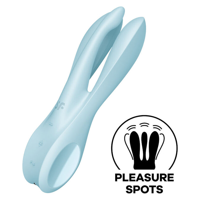 SATISFYER - THREESOME 1 VIBRATOR BLAUW