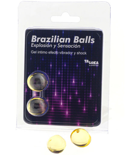 TALOKA - 2 BRAZILIAN BALLS VIBRATING & SHOCK EFFECT EXCITING GEL
