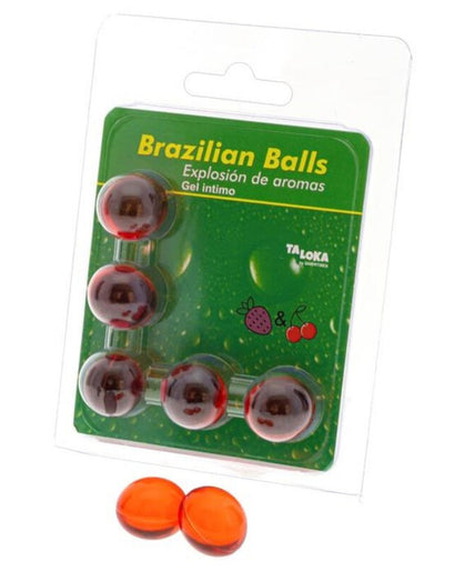TALOKA - 5 BRAZILIAANSE BALLEN AARDBEI & KERS INTIEME GEL