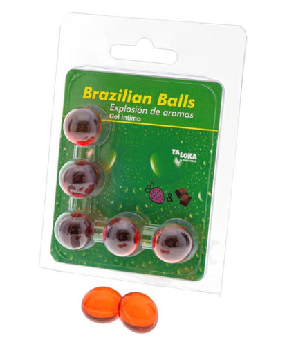 TALOKA - 5 BRAZILIAANSE BALLEN AARDBEI & CHOCOLADE INTIEM GEL