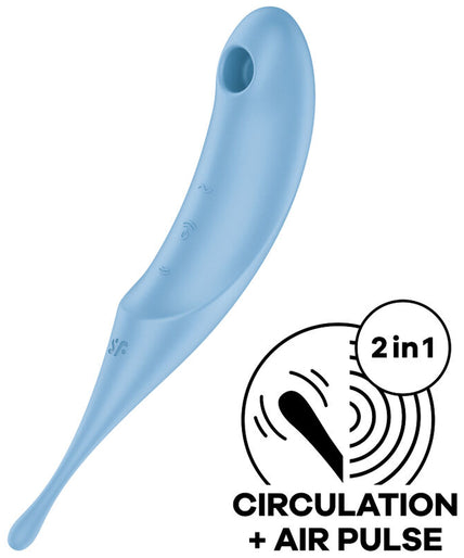 SATISFYER - TWIRLING PRO AIR PULSE STIMULATOR & VIBRATOR BLUE