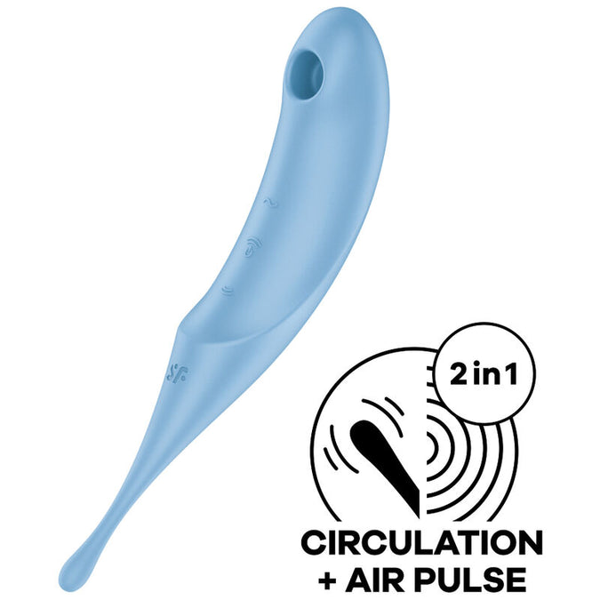SATISFYER - TWIRLING PRO LUCHTDRUKSTIMULATOR & VIBRATOR BLAUW