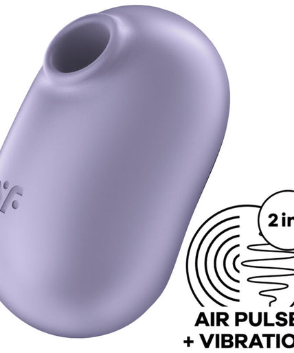 SATISFYER - PRO TO GO 2 DOUBLE AIR PULSE STIMULATOR & VIBRATOR VIOLET
