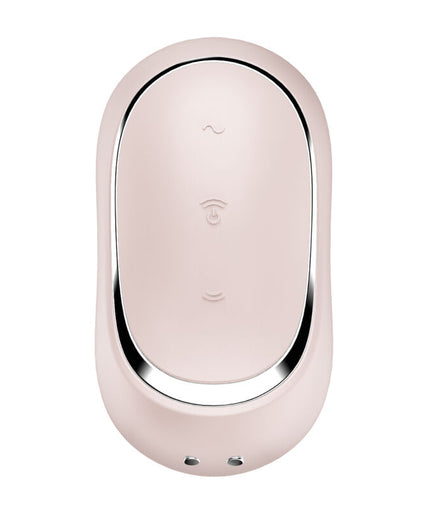SATISFYER - PRO TO GO 2 DOUBLE AIR PULSE STIMULATOR & VIBRATOR BEIGE