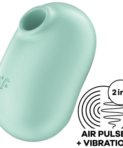 SATISFYER - PRO TO GO 2 DOUBLE AIR PULSE STIMULATOR & VIBRATOR GREEN