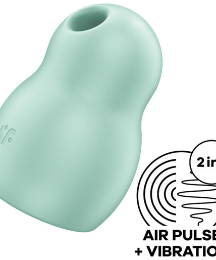 SATISFYER - PRO TO GO 1 DOUBLE AIR PULSE STIMULATOR & VIBRATOR GREEN