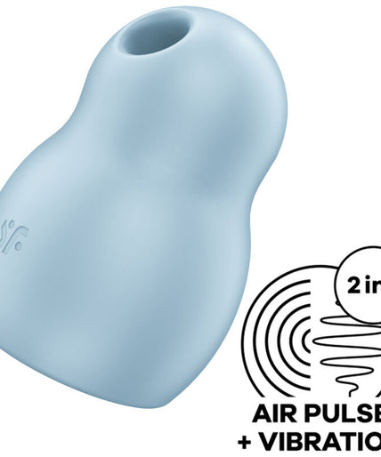 SATISFYER - PRO TO GO 1 DOUBLE AIR PULSE STIMULATOR & VIBRATOR BLUE