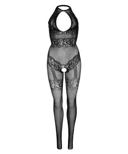 LEG AVENUE - NAADLOZE NETKOUSE BODYSUIT EEN MAAT - ZWART