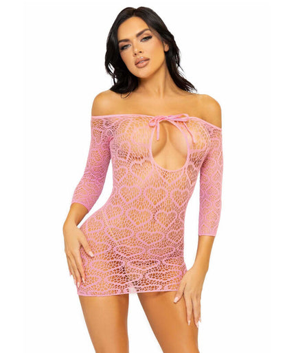 LEG AVENUE - HART NET MINIJURK ONE SIZE - ROZE