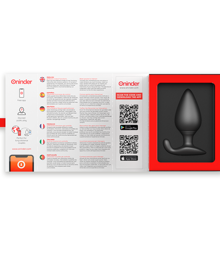 ONINDER - RIO VIBRATING ANAL PLUG BLACK - FREE APP
