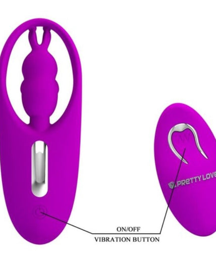 PRETTY LOVE - WILDE KONIJN STIMULATOR VOOR SLIPJES MET AFSTANDSBEDIENING LILA