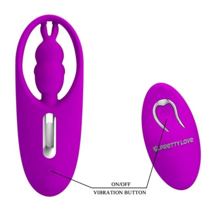 PRETTY LOVE - WILDE KONIJN STIMULATOR VOOR SLIPJES MET AFSTANDSBEDIENING LILA