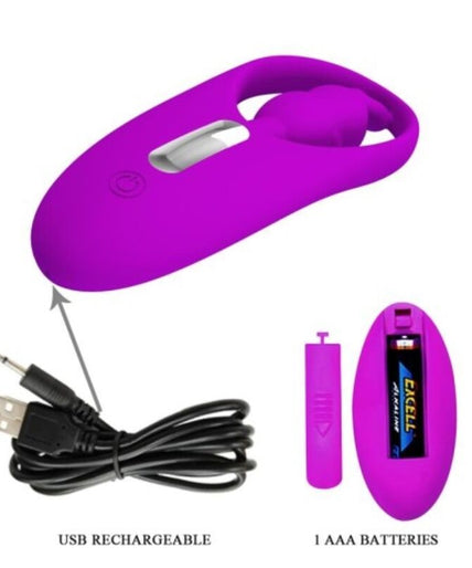 PRETTY LOVE - WILDE KONIJN STIMULATOR VOOR SLIPJES MET AFSTANDSBEDIENING LILA