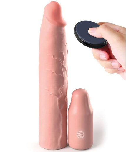 FANTASY X-TENSIONS - PIPEDREAMS SLEEVE 22,86 CM + 7,62 CM PLUG AFSTANDSBEDIENING HUID