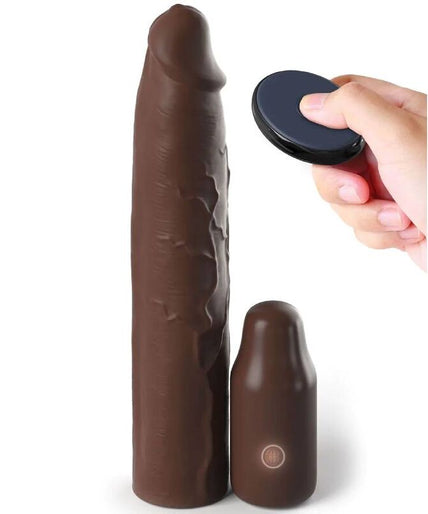 FANTASY X-TENSIONS - PIPEDREAMS SLEEVE 22,86 CM + 7,62 CM PLUG AFSTANDSBEDIENING BRUIN