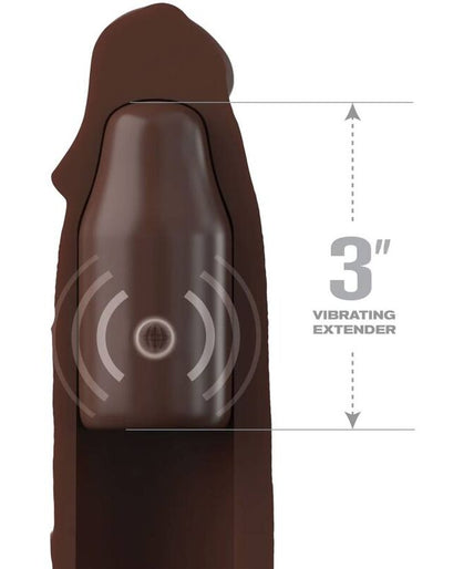 FANTASY X-TENSIONS - PIPEDREAMS SLEEVE 22,86 CM + 7,62 CM PLUG AFSTANDSBEDIENING BRUIN