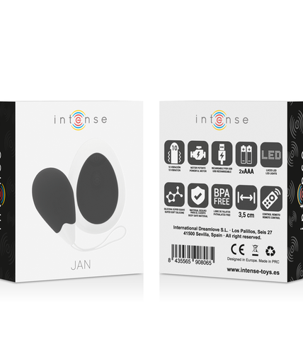 INTENSE - JAN VIBRATING EGG REMOTE CONTROL BLACK