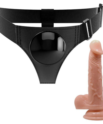 PRETTY LOVE - HARNESS BRIEFS UNIVERSAL HARNESS WITH DILDO KEVIN 19 CM NATURAL