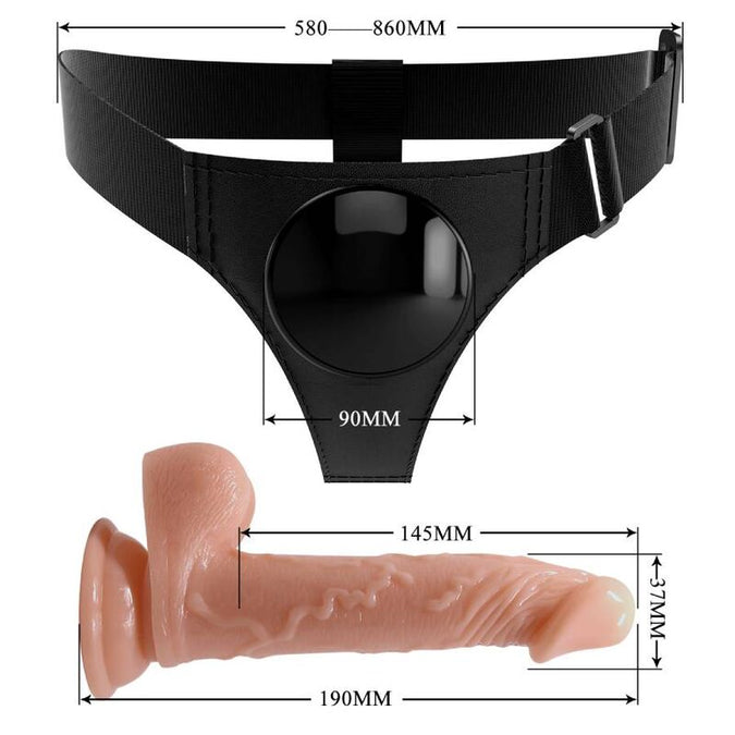 PRETTY LOVE - TUIGJE ONDERBROEK UNIVERSEEL TUIGJE MET DILDO KEVIN 19 CM NATUURLIJK