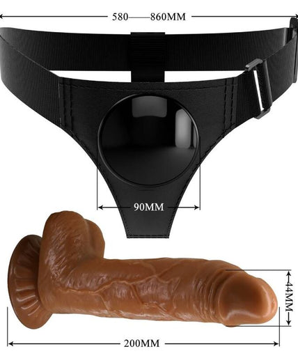 PRETTY LOVE - HARNESS BRIEFS UNIVERSAL HARNESS WITH DILDO MICHEAL 20 CM BLACK
