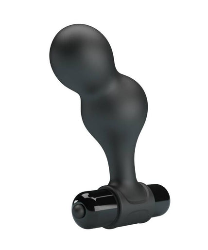 MR PLAY - BLACK SILICONE VIBRATOR ANAL PLUG