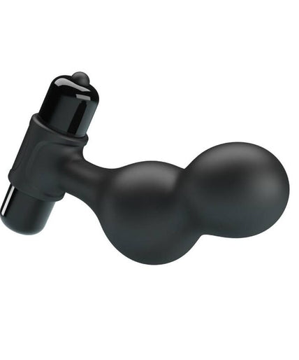 MR PLAY - BLACK SILICONE VIBRATOR ANAL PLUG