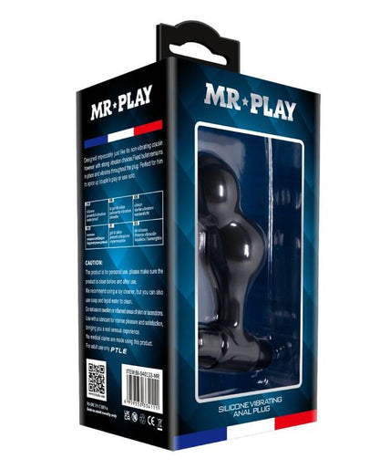 MR PLAY - BLACK SILICONE VIBRATOR ANAL PLUG