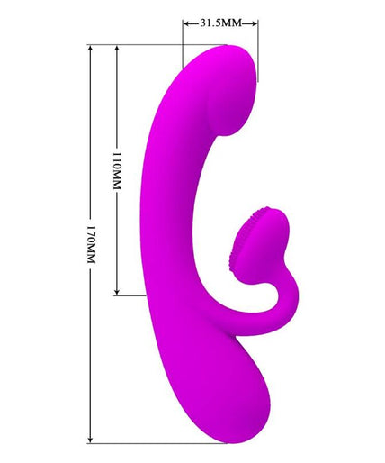 PRETTY LOVE - SINCERE SILICONE CLITORAL VIBRATOR AND SUCKER PURPLE