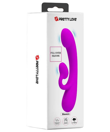 PRETTY LOVE - SINCERE SILICONE CLITORAL VIBRATOR AND SUCKER PURPLE