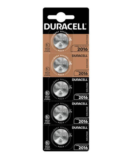 DURACELL - KNOPCEL BATTERIJ LITHIUM CR2016 3V 5 STUKS