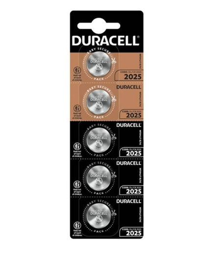 DURACELL - KNOPCEL BATTERIJ LITHIUM CR2025 3V 5 STUKS