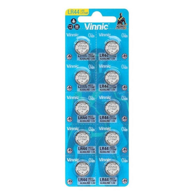 Vinnic – Alkaline Button Battery Ag13 L1154f Lr44 Blister*10