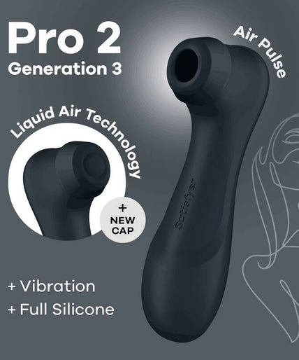 SATISFYER - PRO 2 GENERATION 3 LIQUID AIR TECHNOLOGY BLACK