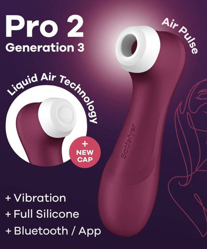 Satisfyer – Pro 2 Generatie 3 Wijnrood Bluetooth & App