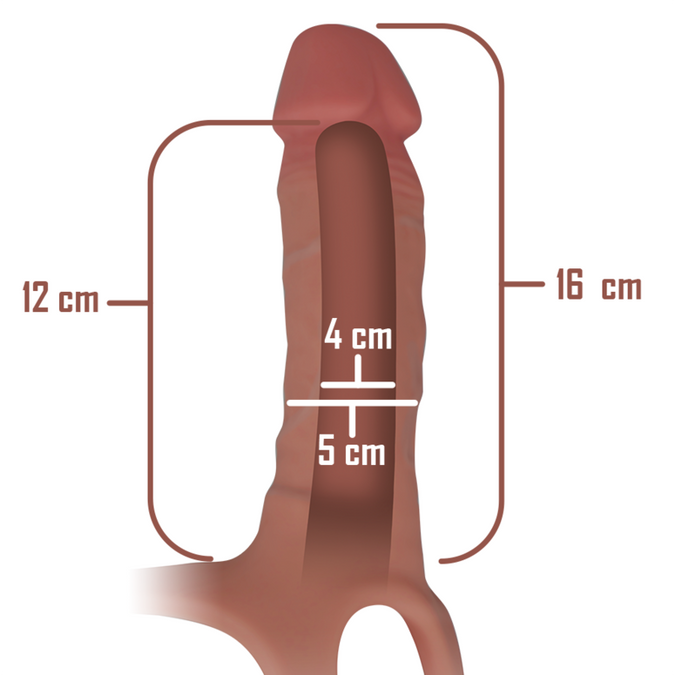 INTENSE - HOLLOW HARNESS MET SILICONEN DILDO 16 X 3,5 CM