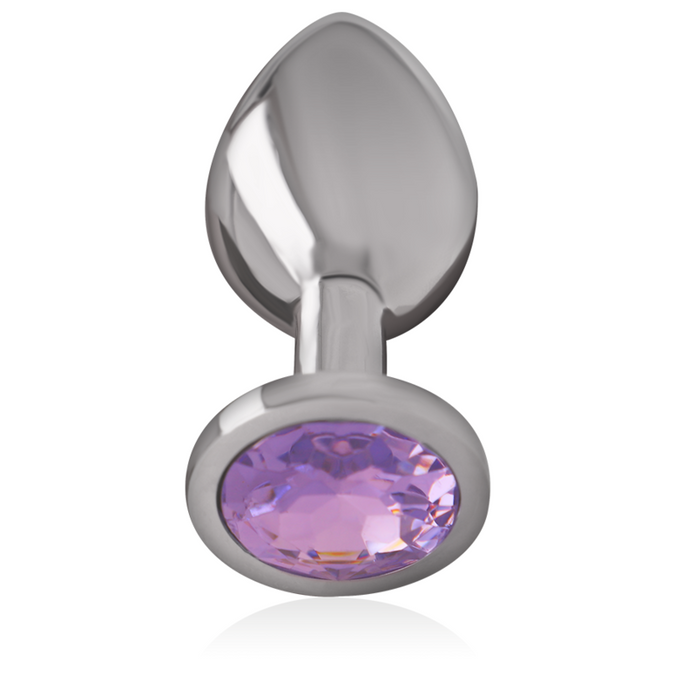 Intense – Aluminum Metal Anal Plug With Violet Crystal Size S