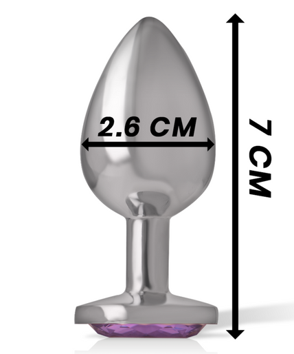 INTENSE - ALUMINUM METAL ANAL PLUG WITH VIOLET CRYSTAL SIZE S