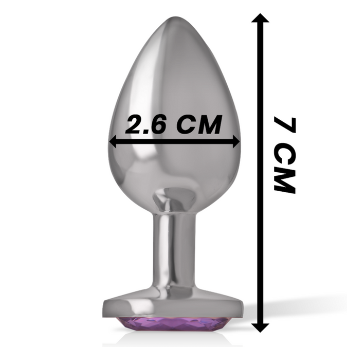 Intense – Aluminum Metal Anal Plug With Violet Crystal Size S
