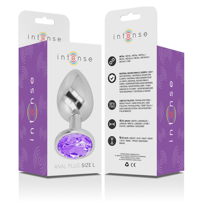 Intense – Aluminum Metal Anal Plug With Violet Crystal Size L
