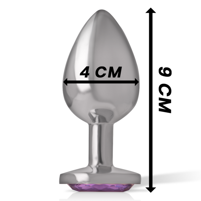 Intense – Aluminum Metal Anal Plug With Violet Crystal Size L