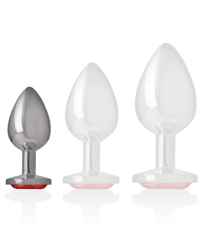 INTENSE - ALUMINUM METAL ANAL PLUG WITH RED CRYSTAL SIZE S