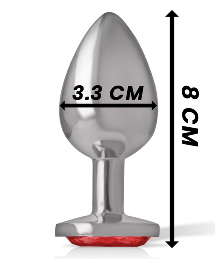 INTENSE - METAL ANAL PLUG WITH RED CRYSTAL SIZE M